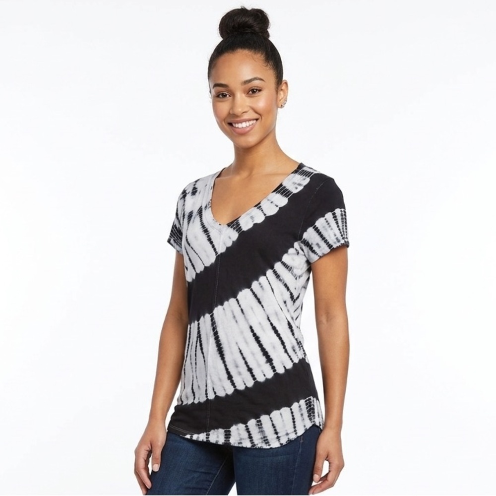 Calvin Klein Black and White Handmade Tie-Dye Performance Top‎ Sz M. NWT